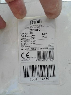 instant gaz Ferolli Zefiro C11 