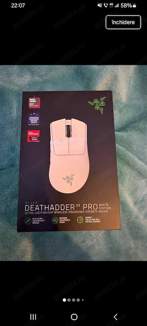 Mouse Gaming Razer Deathadder V3 Pro White
