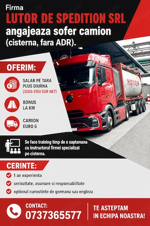 Angajam sofer camion pe comunitate
