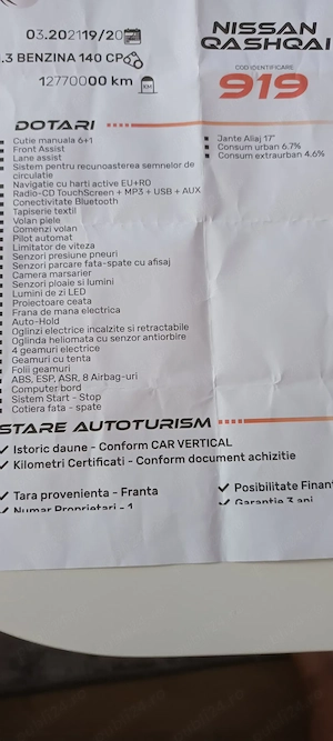 Nissan qashqai j11 1,3 benzina, an 2021 - imagine 9