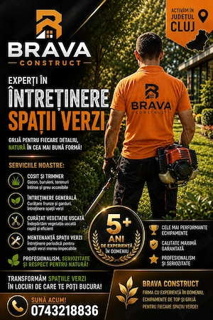 BRAVA CONSTRUCT   Întreținere spații verzi Cluj | Cosit, curățare terenuri, mentenanță