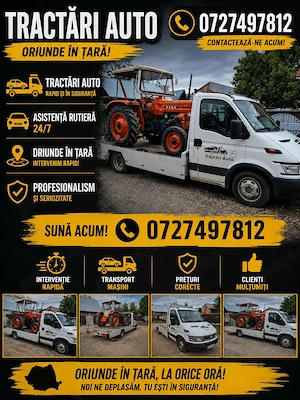 Tractări Auto Oriunde în Țară | 24 7 |  