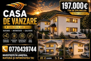 Casă Nouă 2026 în Șura Mică |4 Camere |120 mp Utili + Pod 50 mp | Teren 380 mp | Direct Proprietar