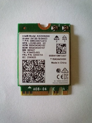 Placa Card Modul WIFI 6 Intel AX200NGW FRU 02HK705 M.2 NGFF 2230