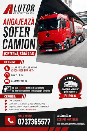 Angajam sofer camion pe comunitate
