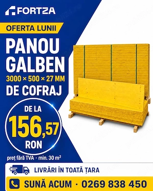 Oferta luna iulie   Panou galben tip Doka
