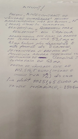 predare antecontract