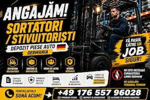 Angajăm Sortatori   Stivuitoriști   Depozit Piese Auto Germania
