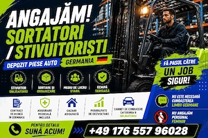 Angajăm Sortatori   Stivuitoriști   Depozit Piese Auto Germania
