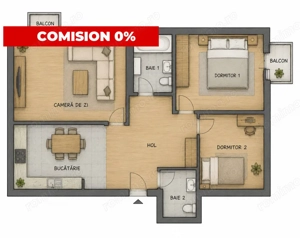 0% COMISION | Apartament 3 camere de vânzare , 68 mp , Zorilor 