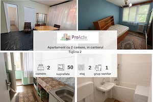 Apartament cu 2 camere in Tiglina 2, etaj 2!