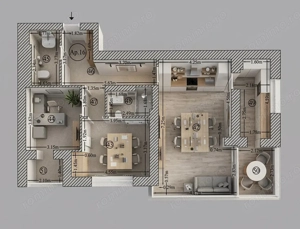 Spatiu birouri 3 camere, 2 bai, 100mp, 8 locuri parcare, centrala proprie, imobil nou
