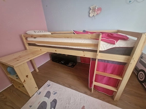 Pat etajat copii cu birou atasat
