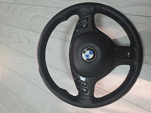 Volan BMW E46 M Original + Trim schimbător Carbon Real