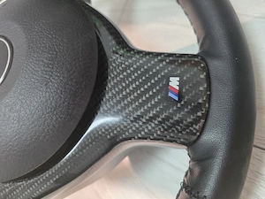 Volan BMW E46 M Original + Trim schimbător Carbon Real - imagine 2