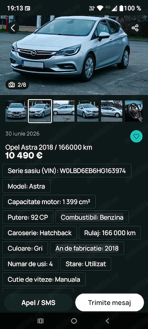 Vînd Opel astra 1.4 benzina 100 cp 2019  - imagine 7
