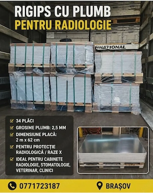 Rigips cu plumb 2.2mm radiologie raze X- 34 placi