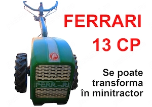 Motocultor Ferrari 13 CP , motor Lombardini + freză originala + plug, funcțional