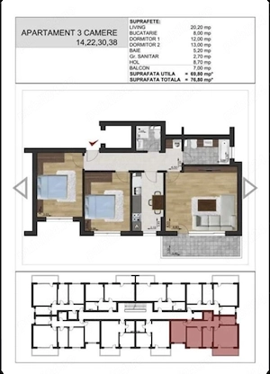 Apartament modern 3 camere decomandat | 77 mp | Bloc 2020 | Bragadiru | Proprietar - imagine 8
