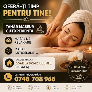 Masaj de relaxare sau anticelulitic doar la domiciliul meu