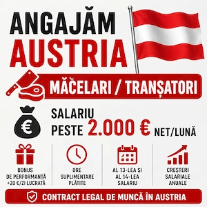 Măcelari   Tranșatori pentru Austria - Locuri de Muncă în Străinătate
