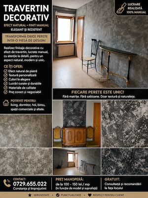 Travertin Decorativ -Pereți cu aspect natural