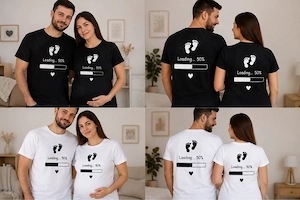 Set Tricouri Personalizate pentru Viitori Părinți   Loading  Baby