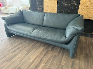 Canapea Leolux mare piele verde naturala 100%, 3-4 pers sezut, calitate top Olanda
