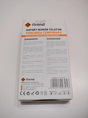Suport număr de telefon pentru mașină auto, metal, premium - imagine 2