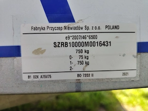 Remorca auto 750kg marca niewiadow - imagine 4