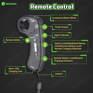 Skateboard electric cu telecomanda Isinwheel V6 - Resigilat - imagine 5
