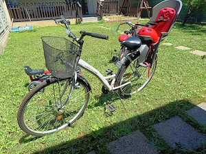 Bicicleta adult cu port bebe