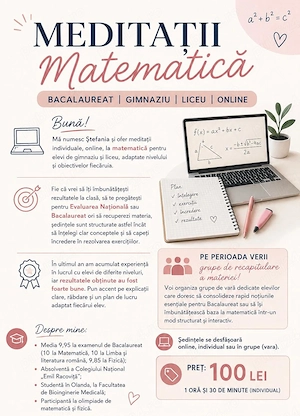 Meditații Matematică | Clasele V XII | Online | Bac si Evaluare