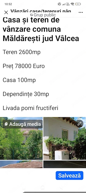 Casa de vânzare Măldărești jud Vâlcea 