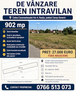 Teren de vânzare - Calea Caransebeșului ,km 4 -Resita 