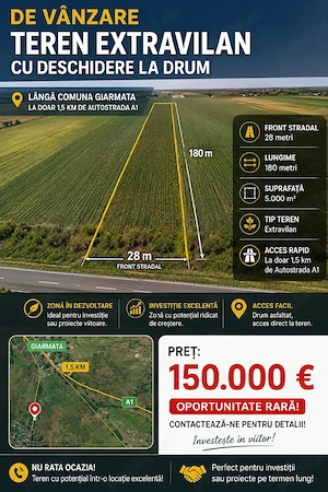Teren de vanzare lângă autostrada 