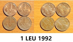 Lot 1 leu 1992, 5 lei 1995, 10 lei 1992, 100 lei 1994