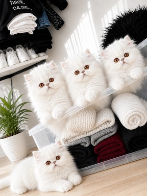 Persian Kittens alb imaculat