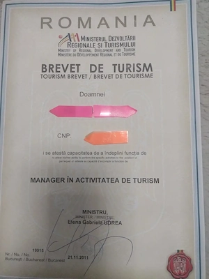 Închiriez brevet de turism 