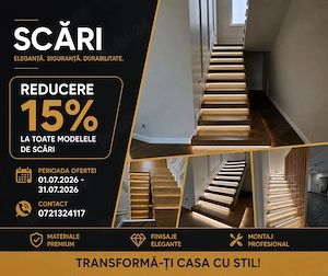 Scari din lemn masiv de stejar