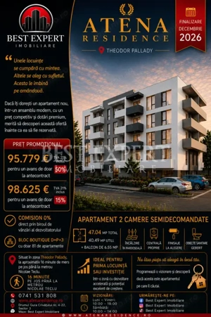 2 Camere cu Parcare acoperita | Incalzire Pardoseala
