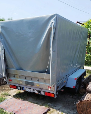 Remorca auto REMA 2000kg, axa dubla,revizie totala 2025 - imagine 3