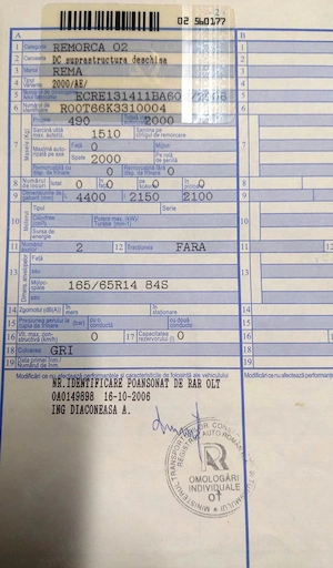 Remorca auto REMA 2000kg, axa dubla,revizie totala 2025 - imagine 7