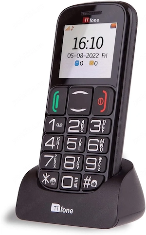 Telefon pentru seniori TTfone Mercury 2 TT200, Deblocat, Butoane Mari, SOS, Încărcător Dock