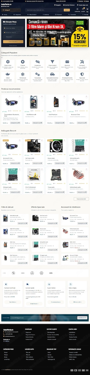   Platformă E-Commerce Premium pentru Piese Auto