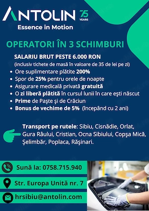 Operatori productie - 3 schimburi