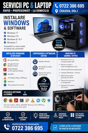 montaj calculator pc gaming instalari windows office