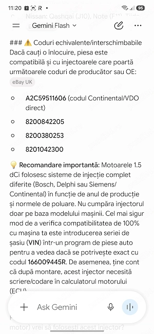 Injector Siemens VDO Continental 1.5 dCi Renault - Dacia - Nissan | Cod 166009445R / 8200294788 - imagine 5