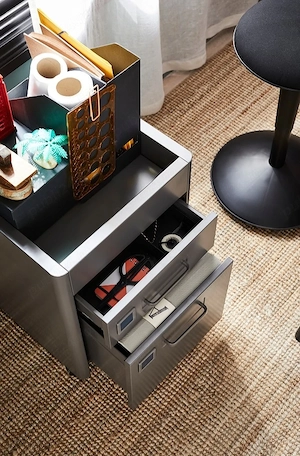 Fișet metalic cu 2 sertare   mobil, ideal pentru birou sau acasă Ikea Idasen - imagine 3