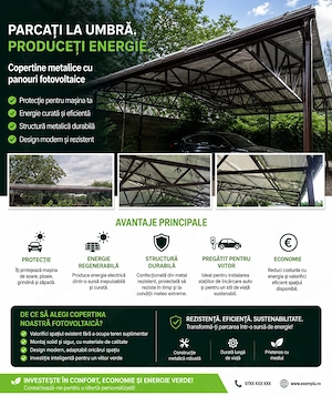 Structură metalică pentru panouri fotovoltaice   rezistentă și durabilă